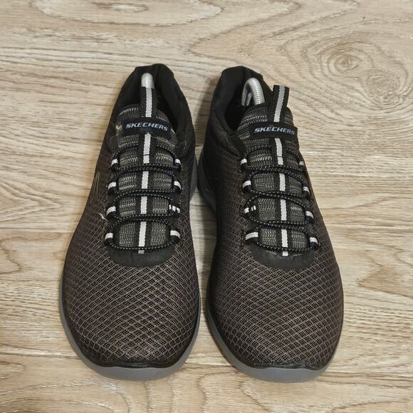 Skechers Lite Weight Men's 9.5 Memory Foam Shoes Sneakers 52811 Black Gray - Picture 2 of 9